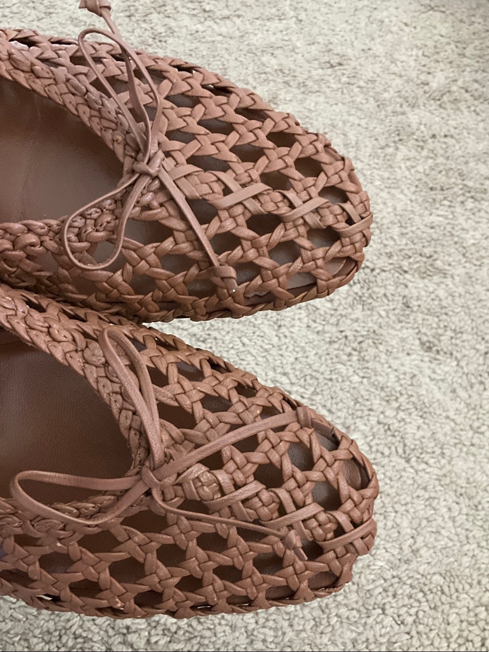 Zara Brown Woven Ballet Flats - Picture 3 of 9